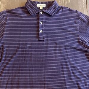 Peter Millar Men's Polo in Purple with Pink Stripes